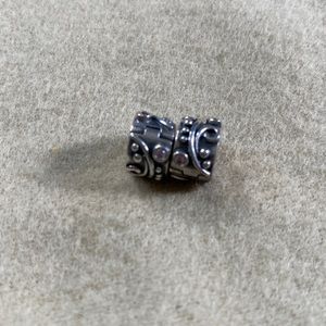 Pandora Bead Stopper Set of two sterling silver with pink crystal